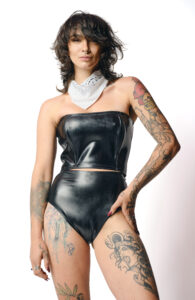 High Waist Latex Knickers - Black, S