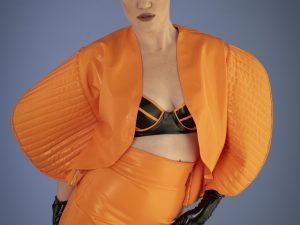 Quilted Butterfly Sleeve Bolero Jacket