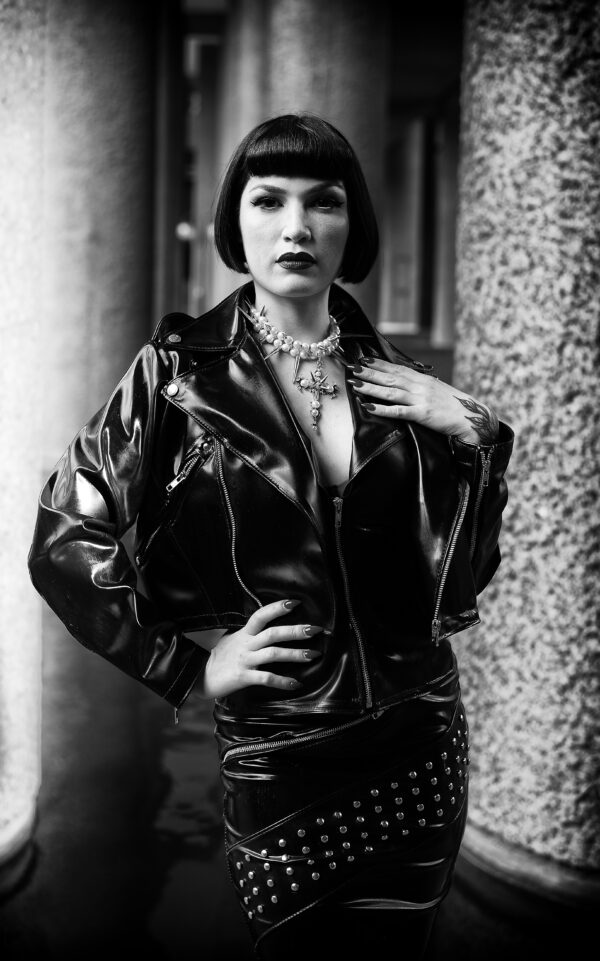 Cropped Biker Jacket - Image 4